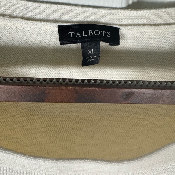 NWOT Talbots Bejeweled Cream Knit Sweater Embellished Women Size XLarge - Picture 4 of 8